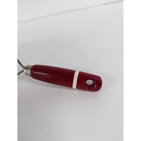 Vintage Ekco Red Wood Handle 11" Hand Held Sieve Strainer Screen Sifter - Picture 6 of 6